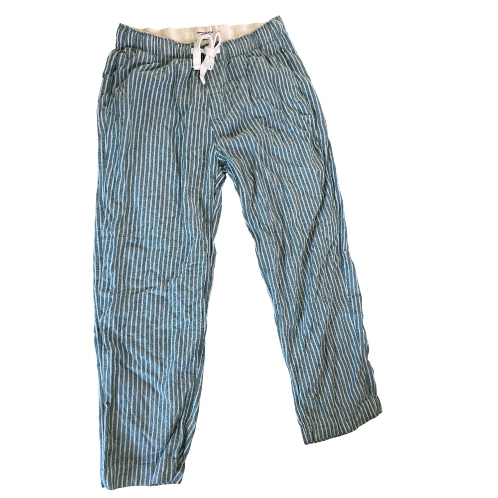 Abercrombie & Fitch Soft A&F Sleep green White Striped Pajama Pants Large